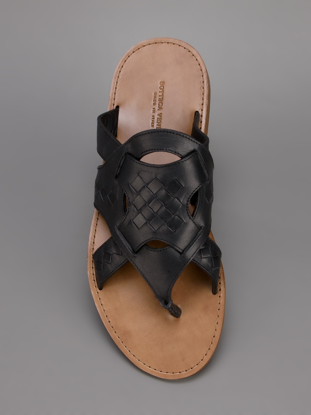 Lyst - Bottega Veneta Slip On Strappy Sandal in Black for Men