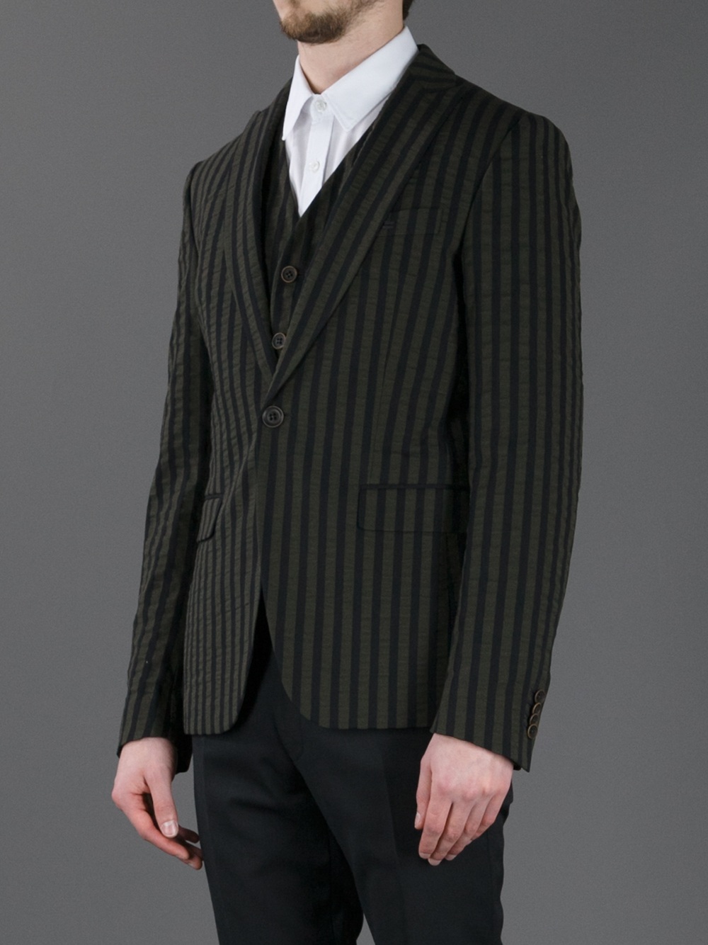 Lyst Diesel Black Gold Striped Blazer In Natural For Men