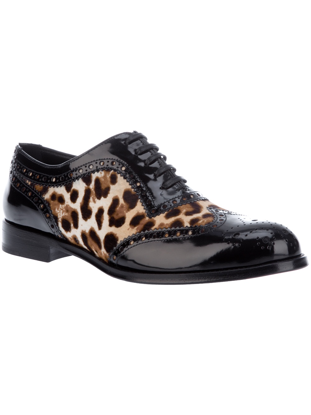 leopard skin brogues