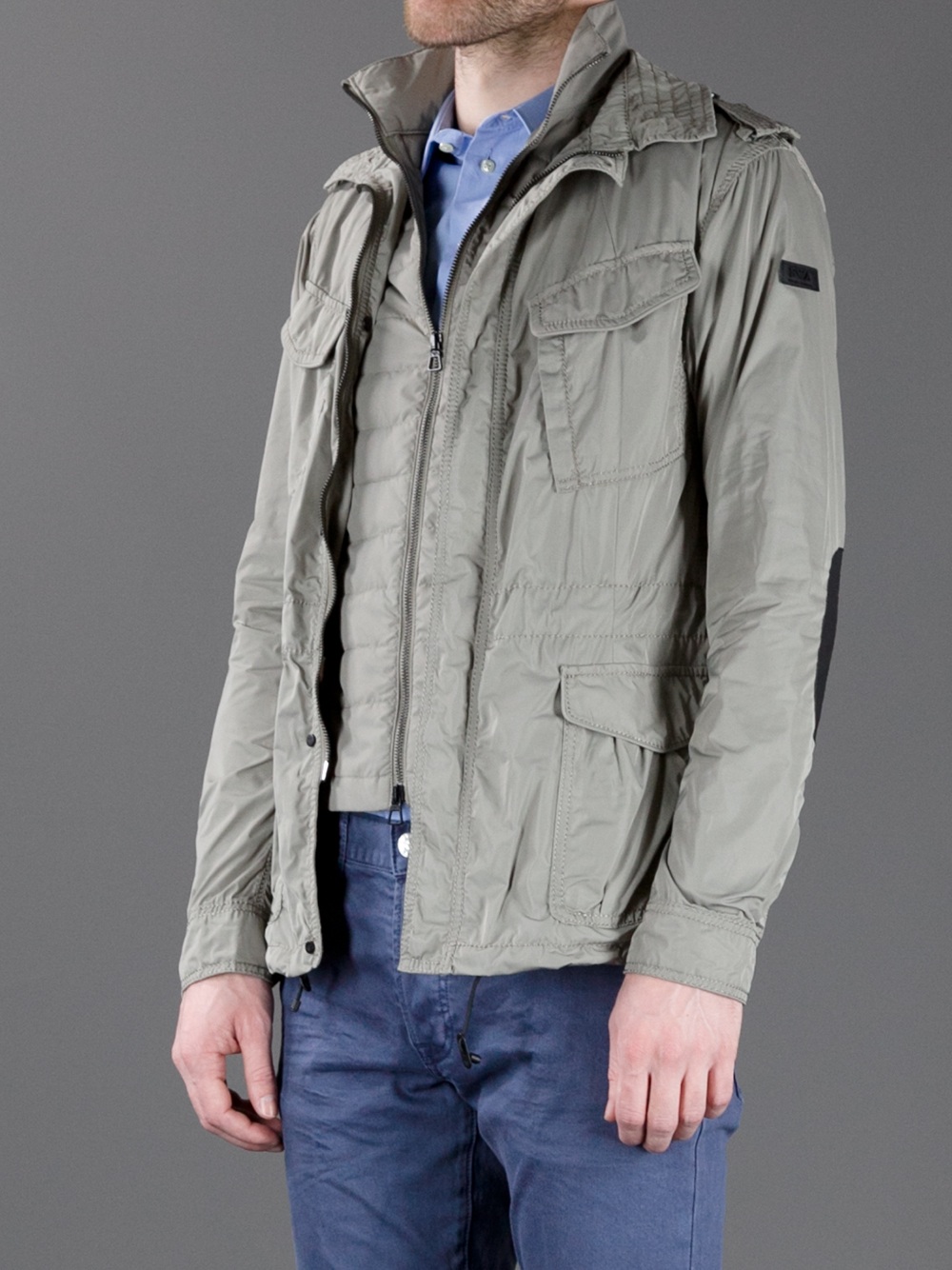 Lyst - Emporio Armani Zip Front Safari Jacket in Natural for Men