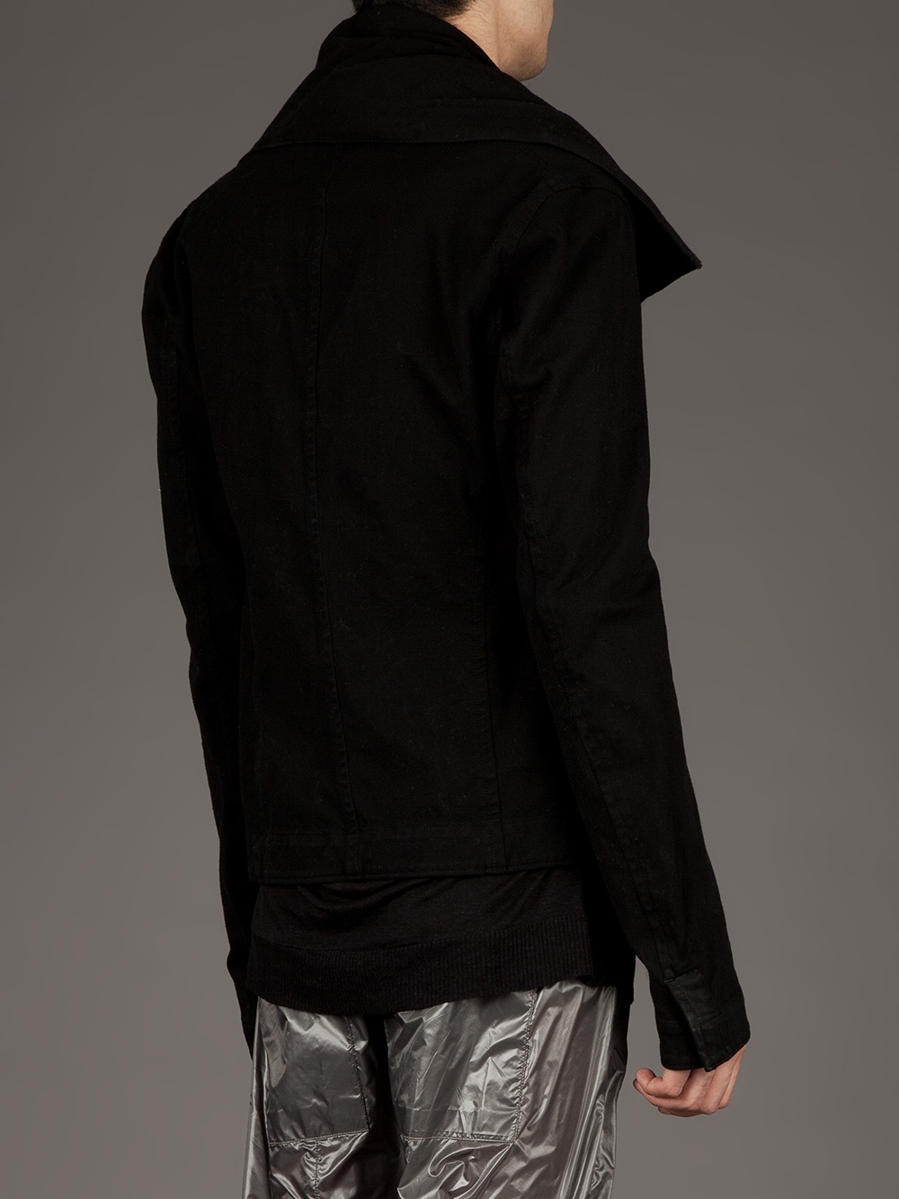 Julius Fold Over Collar Jacket in Black for Men Lyst Julius Fold Over Collar Jacket in Black for Men Lyst