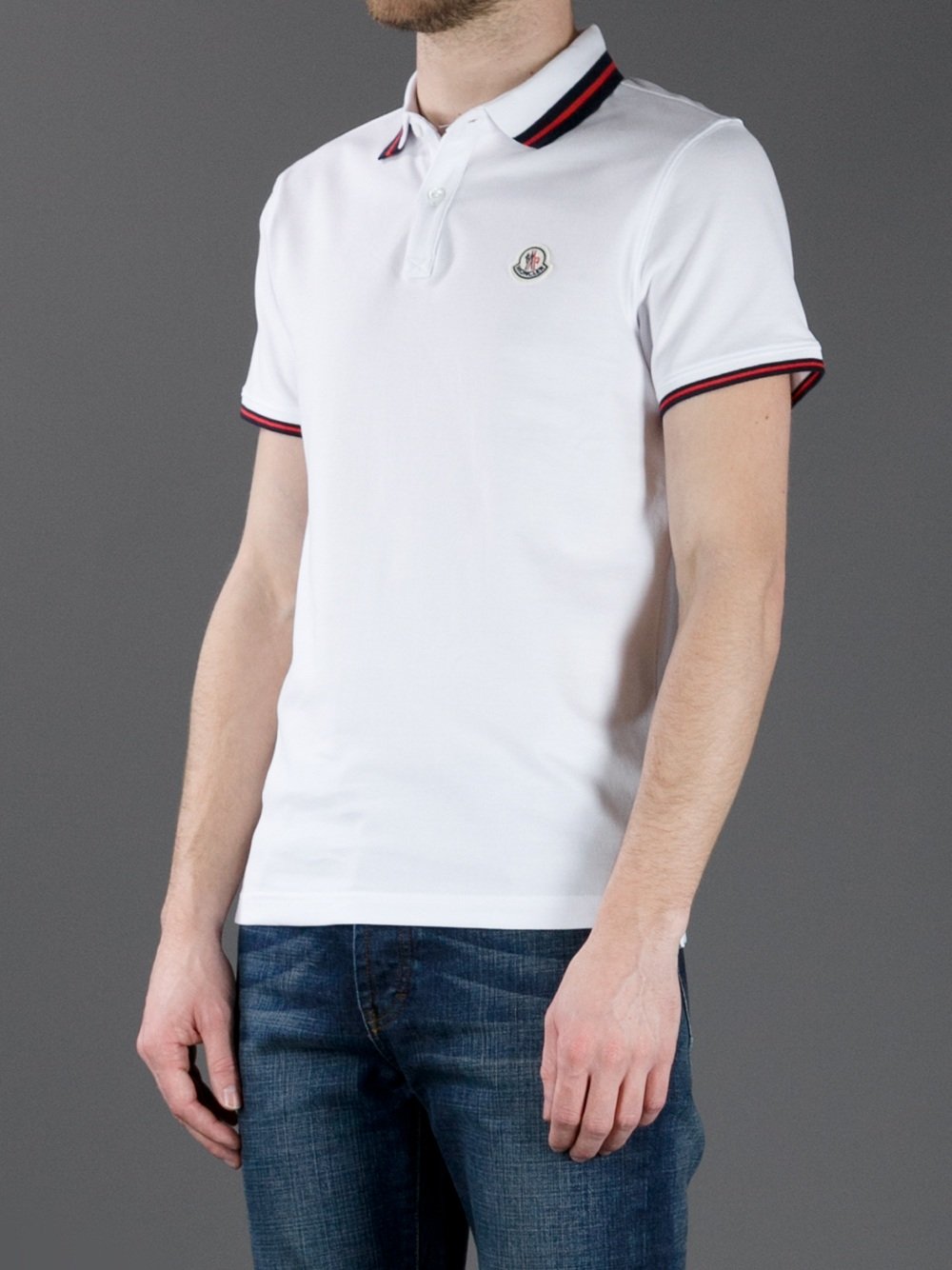 Lyst - Moncler Classic Polo Shirt in White for Men