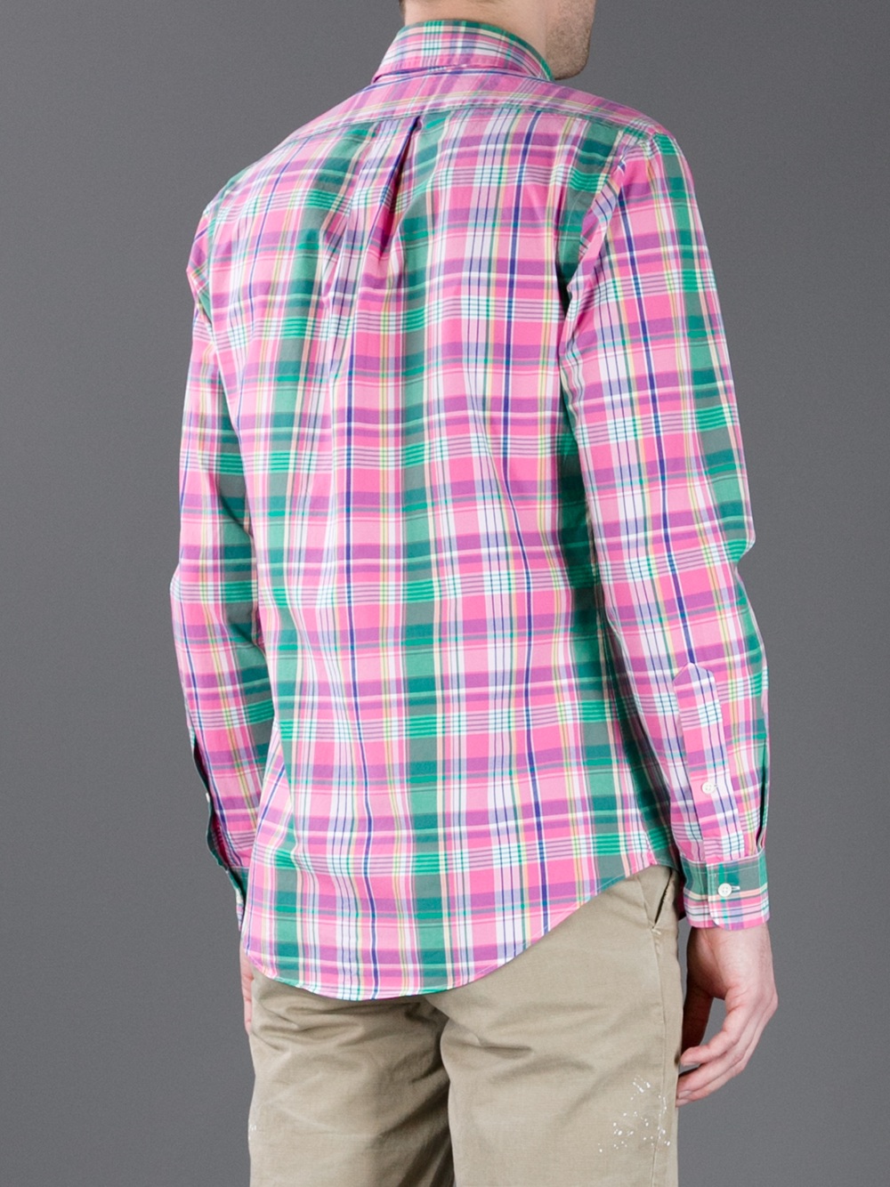 ralph lauren pink plaid shirt
