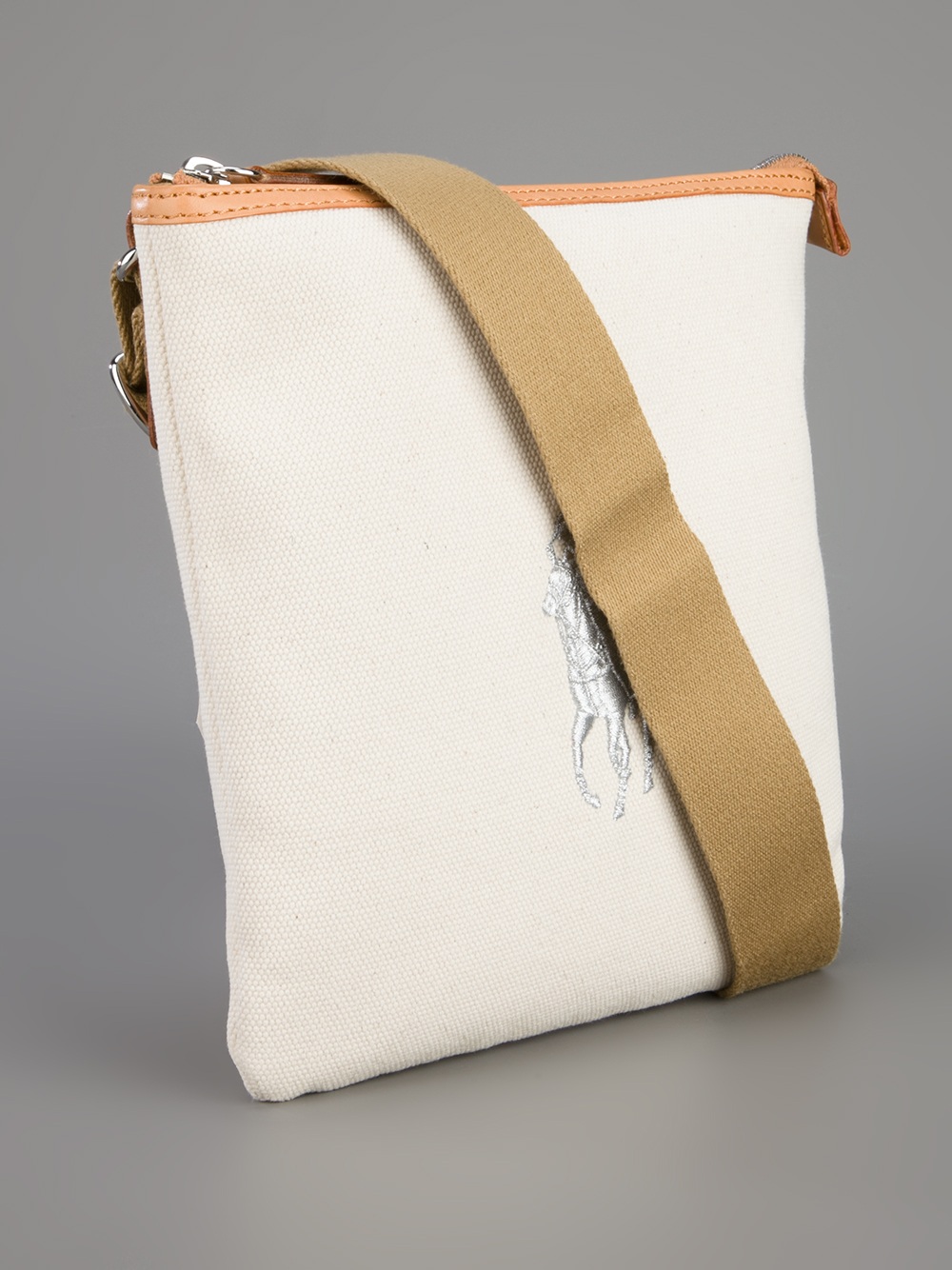 Lyst - Ralph Lauren Blue Label Canvas Cross Body Bag in White