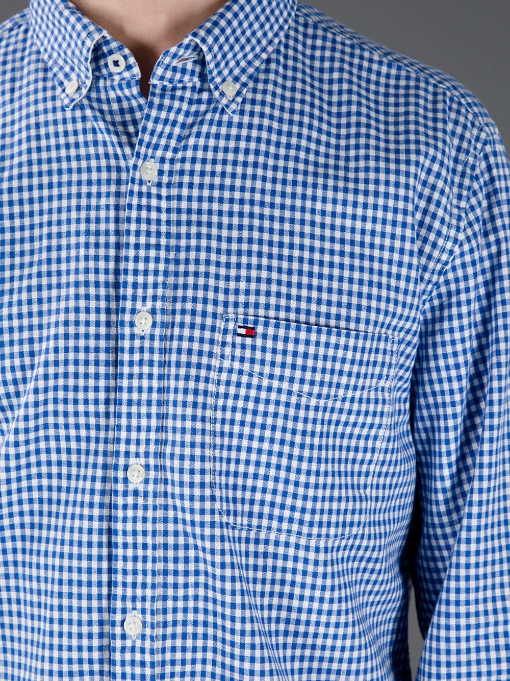 gingham blue shirt