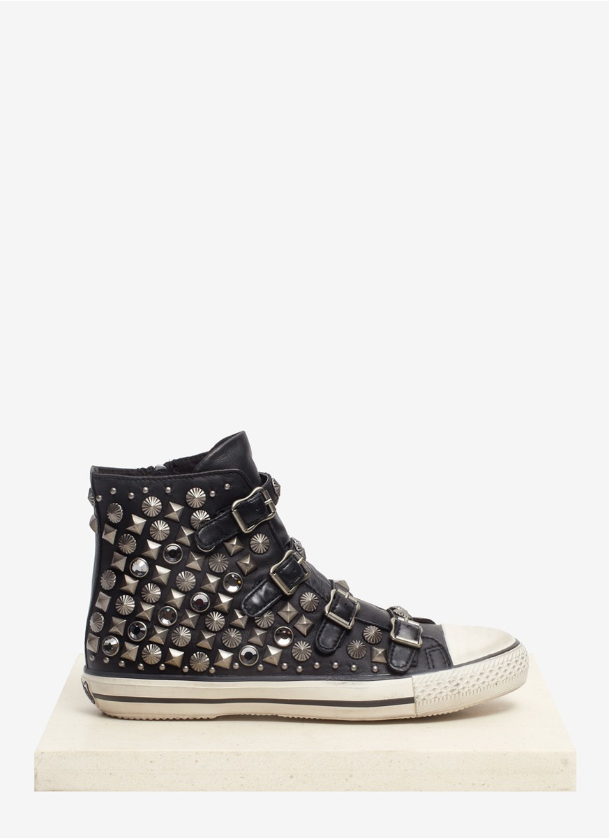 studded black trainers