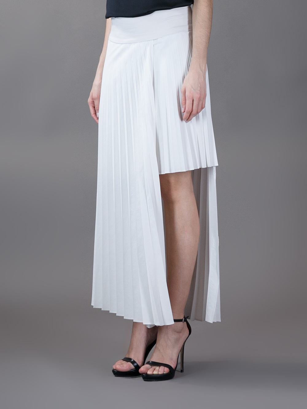 Brunello Cucinelli Pleated Maxi Skirt in White - Lyst