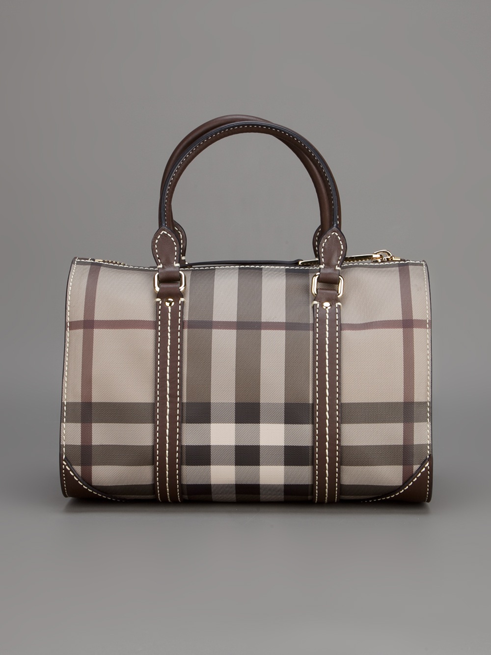 Lyst - Burberry Check Bowling Bag in Gray
