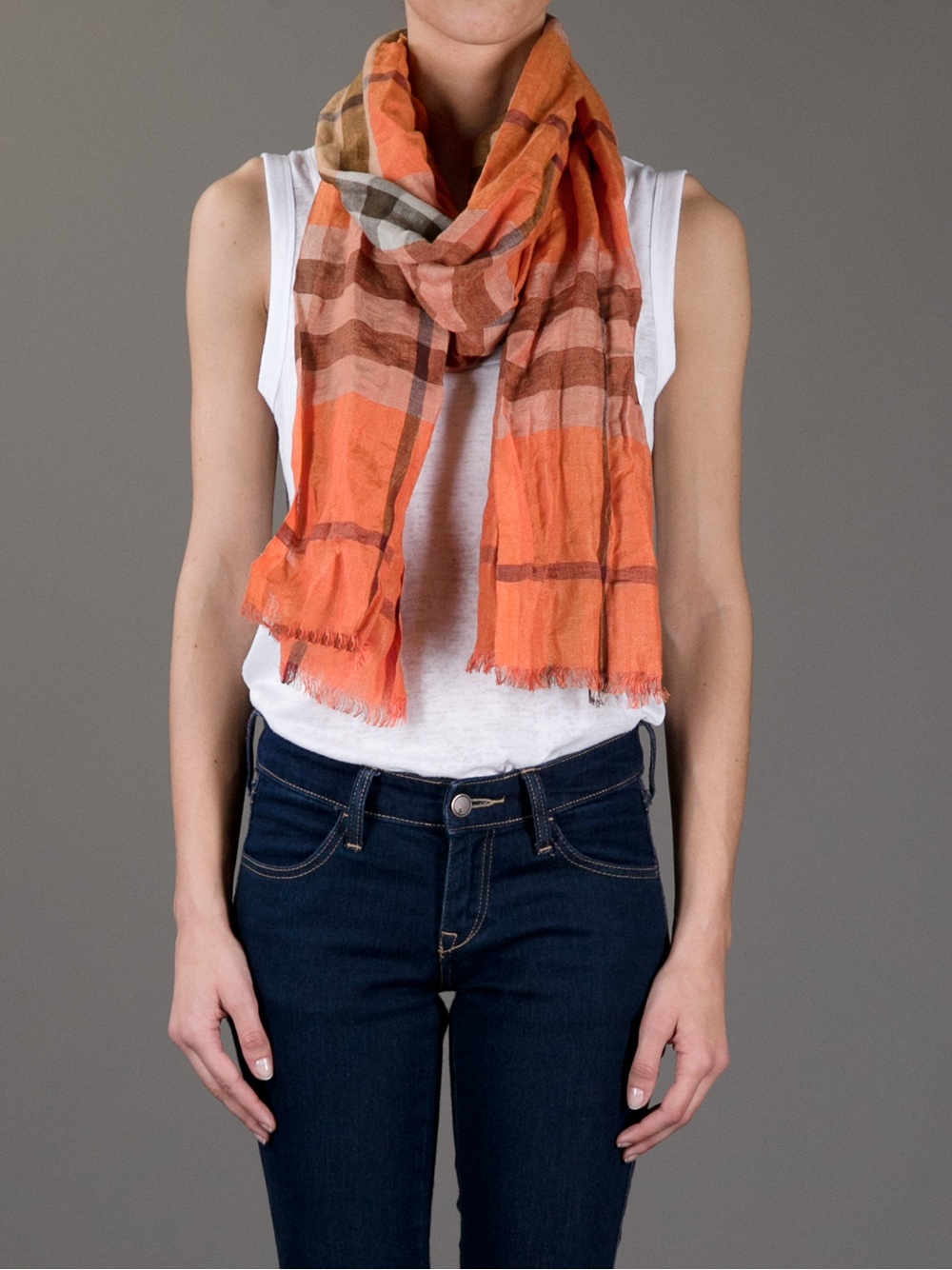 orange burberry scarf