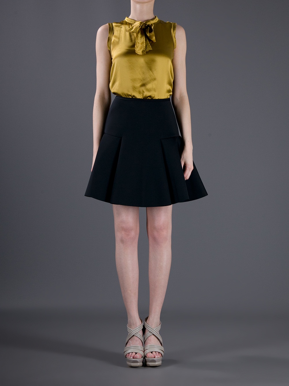 Lyst Lanvin Pussy Bow Blouse In Yellow