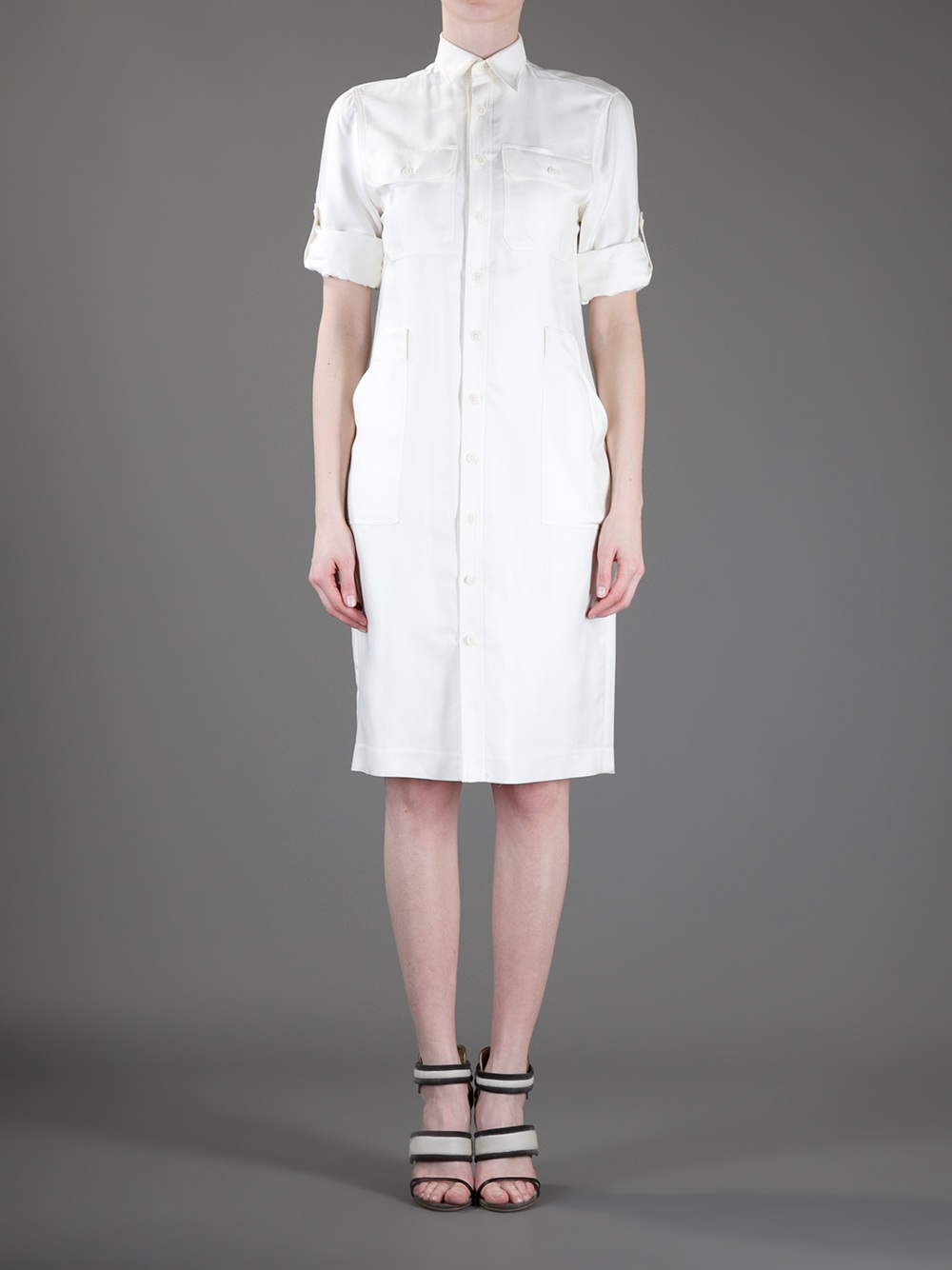 Lyst Ralph  lauren  black label Shirt  Dress  in White 
