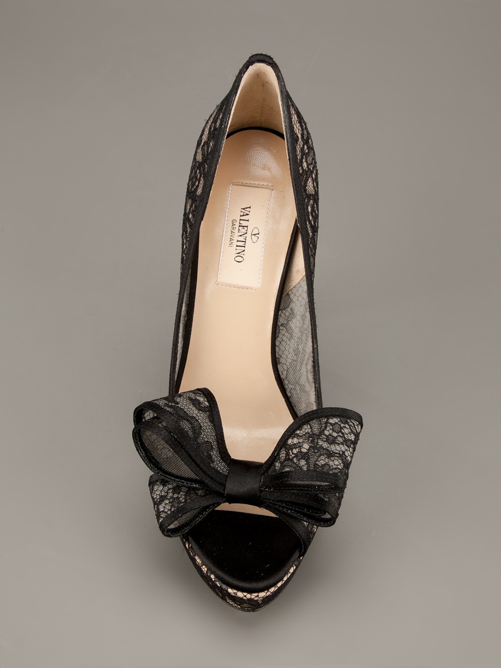 black lace open toe heels