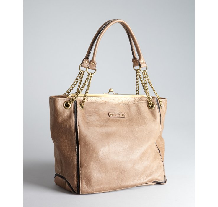 Lyst Abaco Taupe And Color Block Leather Louise Chain Handle Gallery
