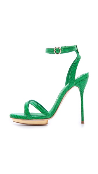 Alice + olivia Paola Strappy Sandals in Green | Lyst