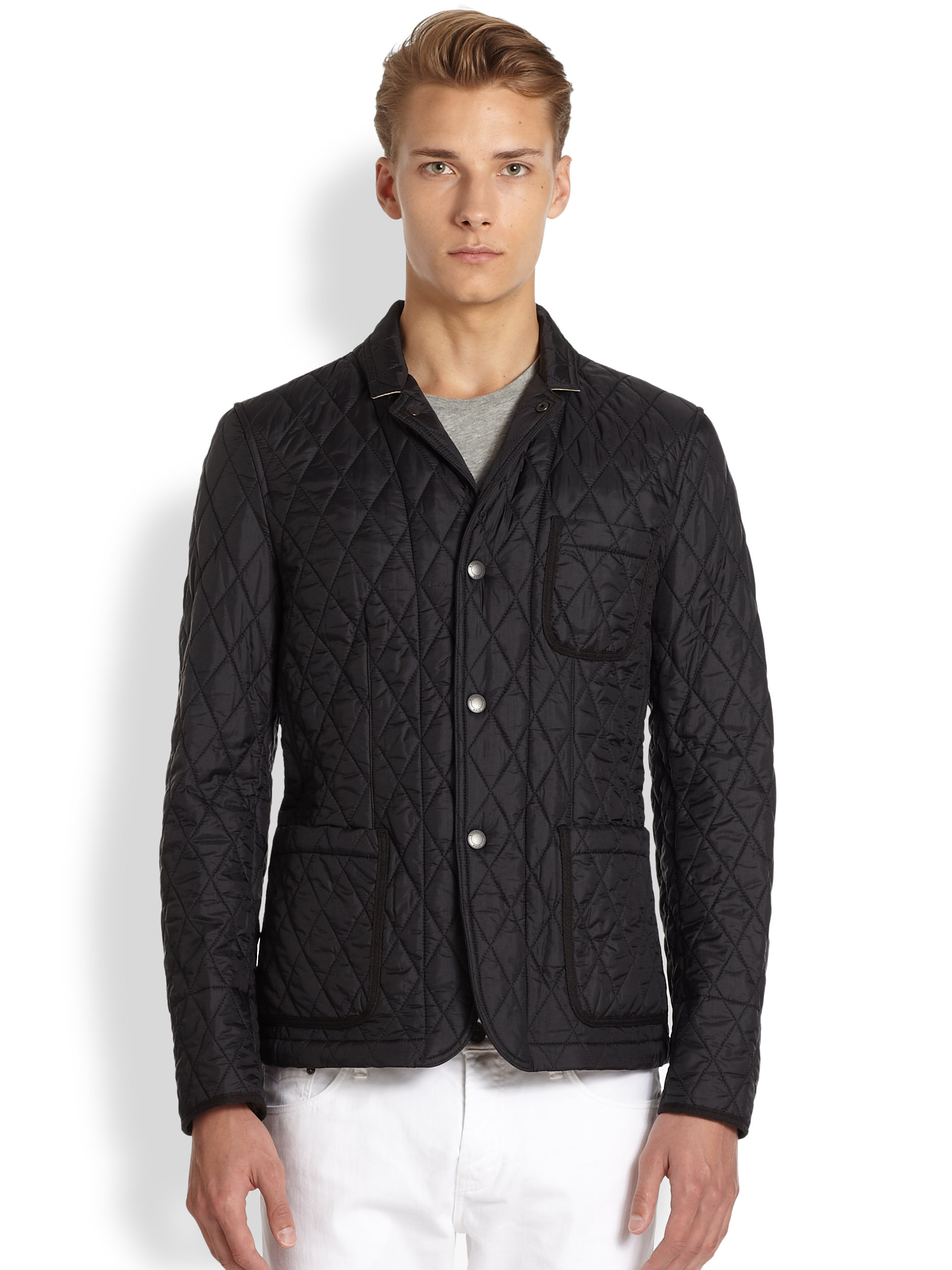 Burberry brit Howe Quilted Jacket in Black for Men | Lyst