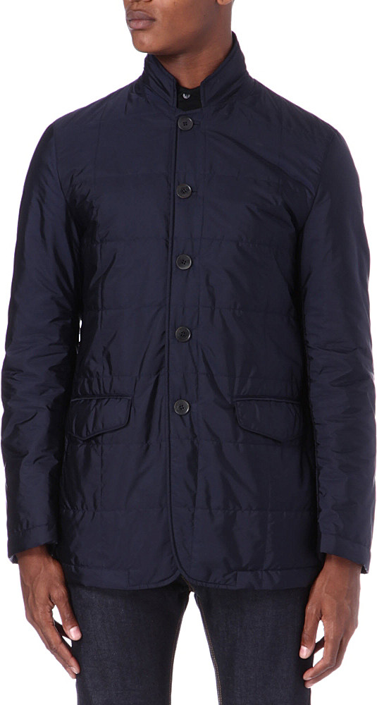 Canali Quilted Jacket in Blue for Men (Navy) | Lyst