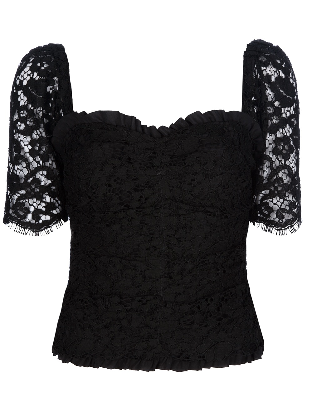Lyst - Dolce & Gabbana Lace Bustier Top in Black