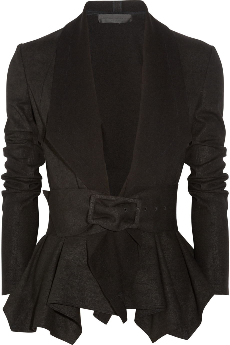 Donna karan Draped Coated Jersey Jacket in Gray
