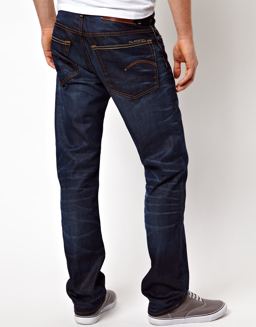 G-star raw G Star Jeans 3301 Straight Fit Dark Aged in Blue for Men ...