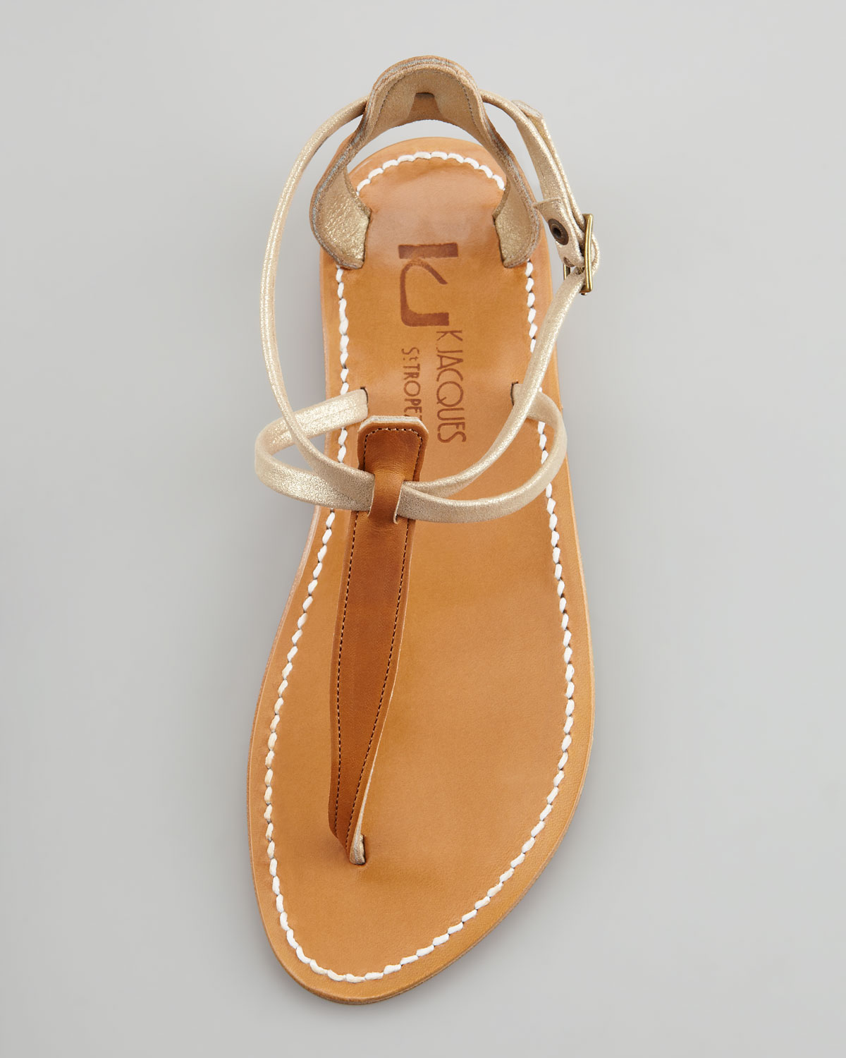 K. jacques Womens Buffon Twotone Strappy Thong Sandal in Brown | Lyst