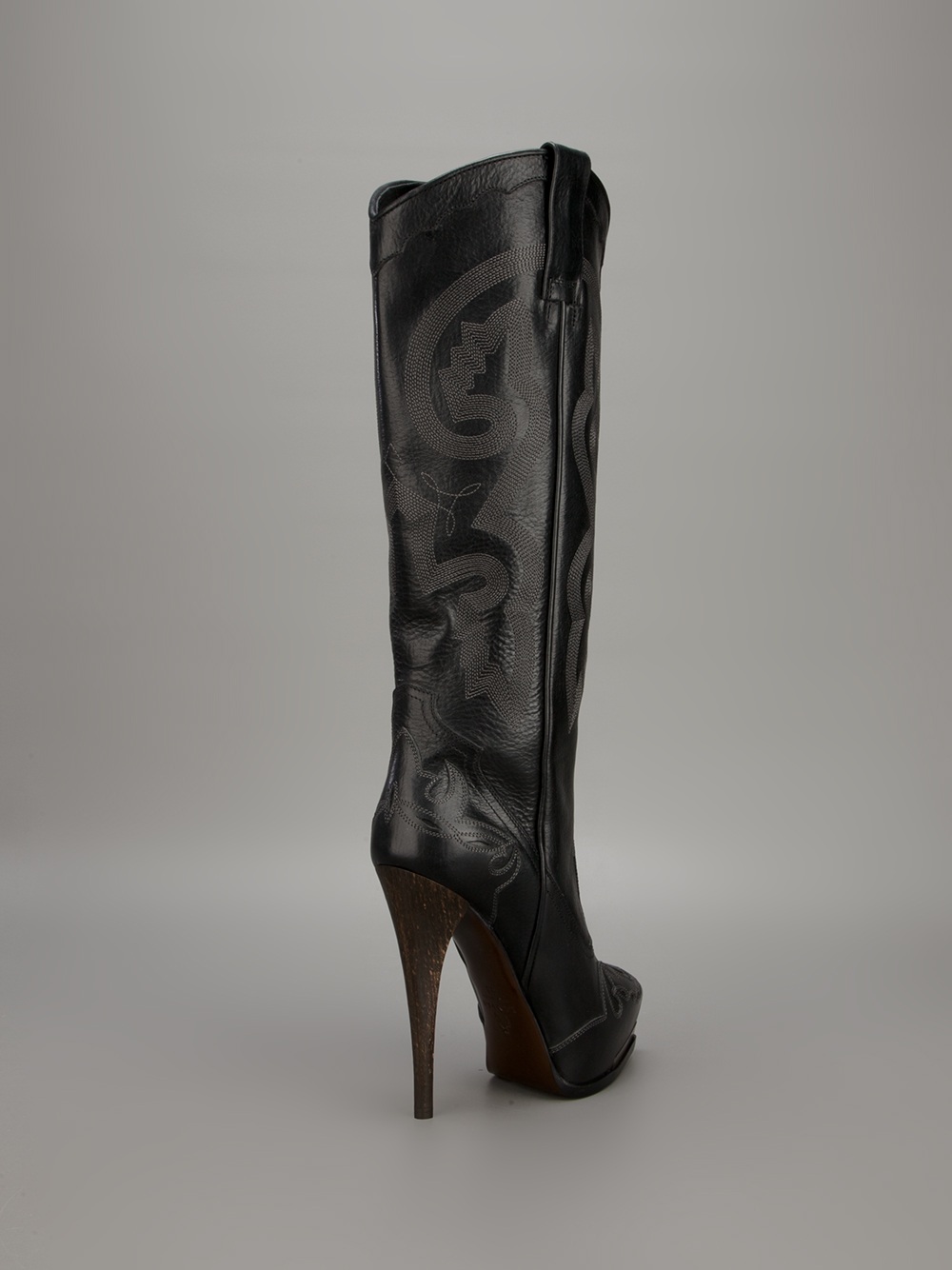 black platform cowgirl boots