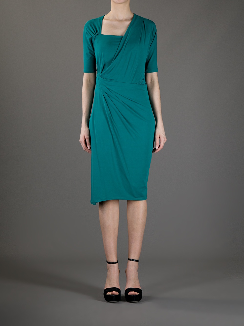 Lyst - Max Mara Studio Wrap Dress in Green