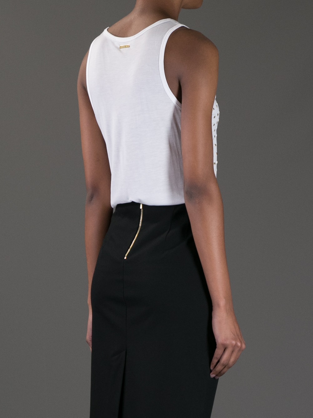 Michael michael kors Studded Tank Top in White Lyst