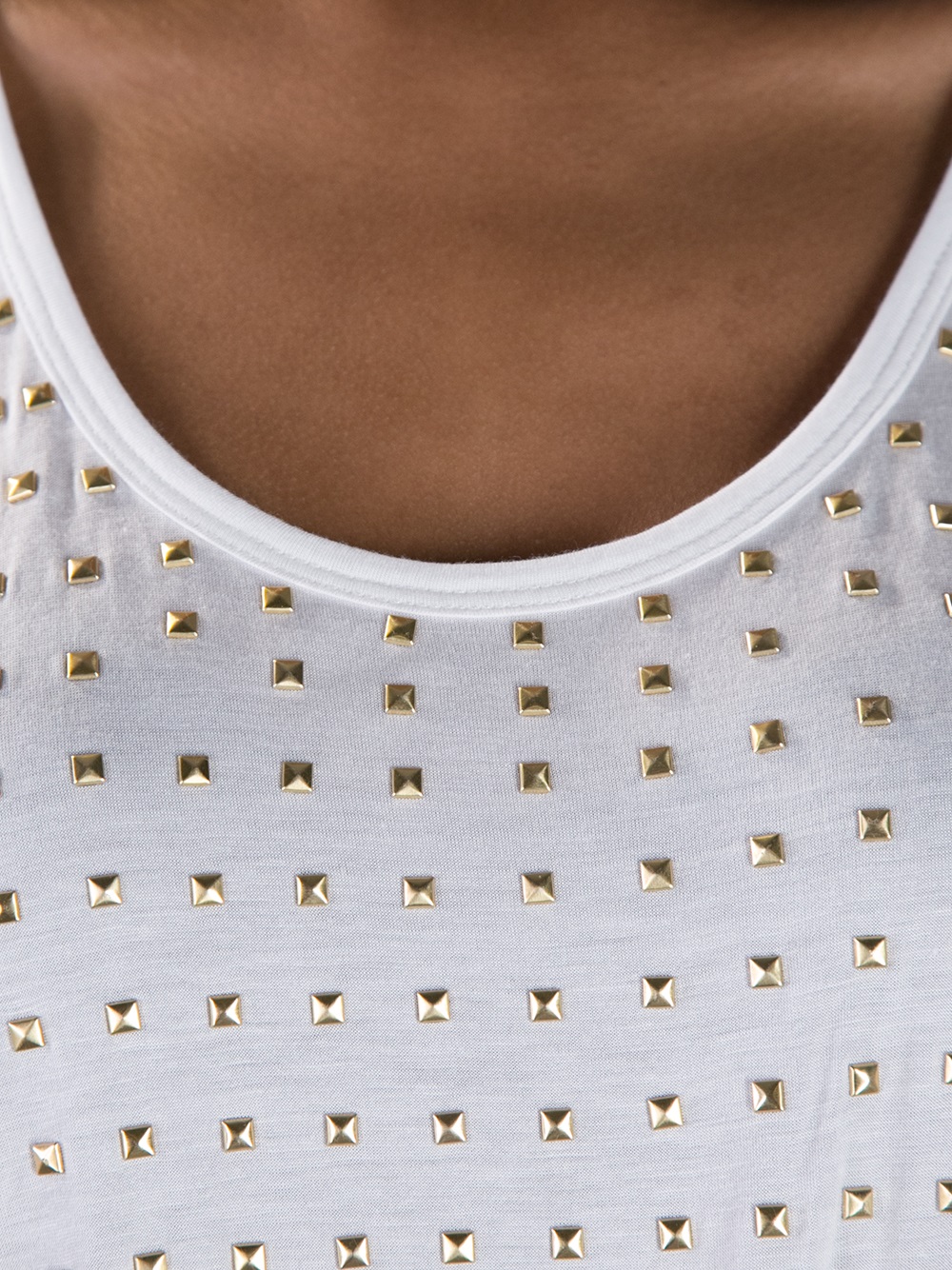 Lyst Michael Michael Kors Studded Tank Top in White