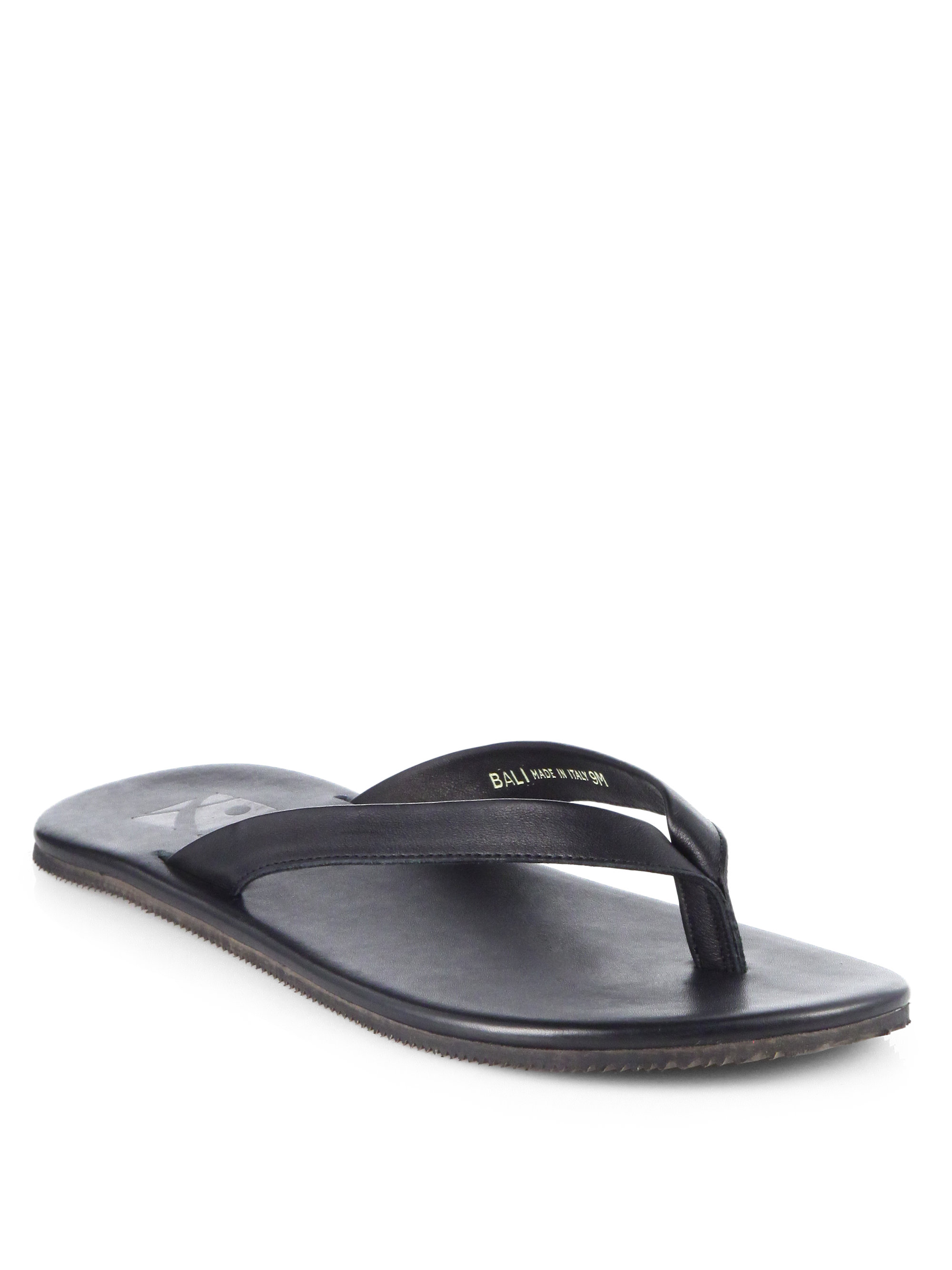 Saks Fifth Avenue Bali Leather Thong Sandal in for Men (BLACK) | Lyst