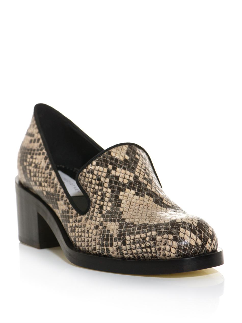womens snake skin loafers
