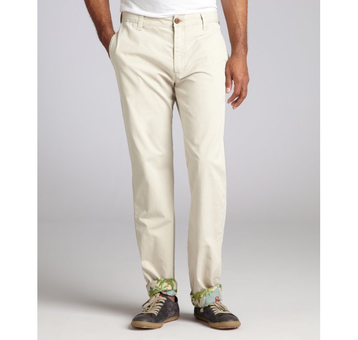 Tailor vintage Stone Cotton Chino Cuffed Pants in Natural for Men ...