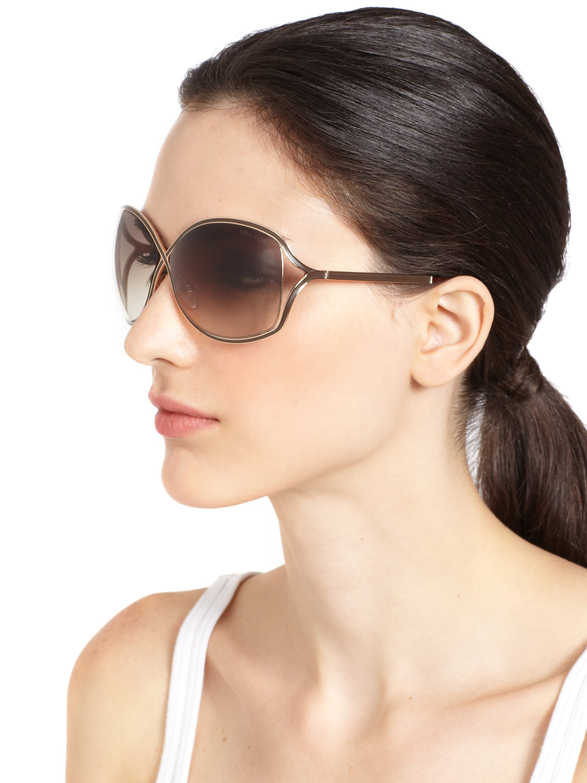 Lyst - Tom Ford Rickie Oversized Oval Sunglasses in Brown