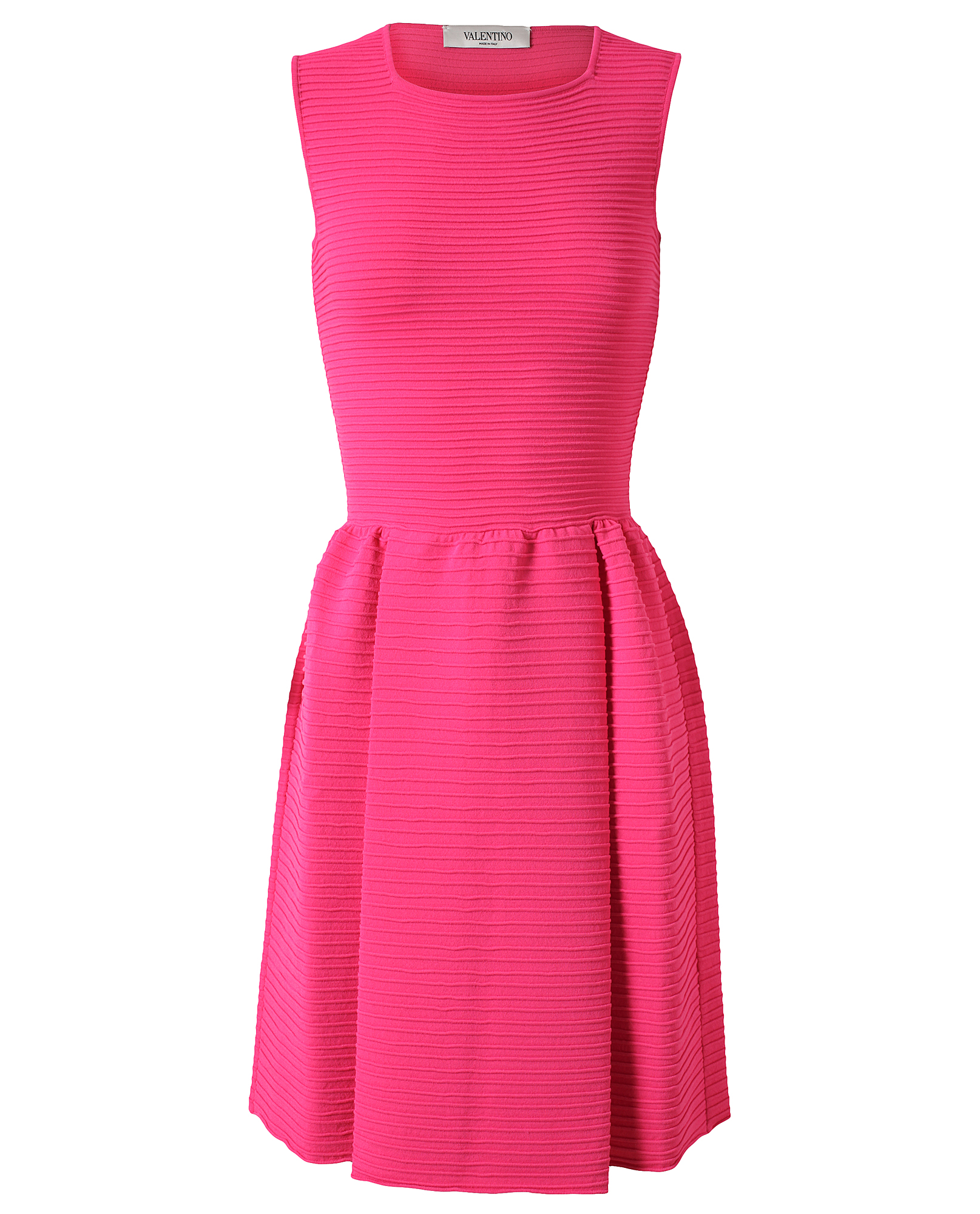 Valentino Ribbed Stretch Knit Dress in Pink | Lyst