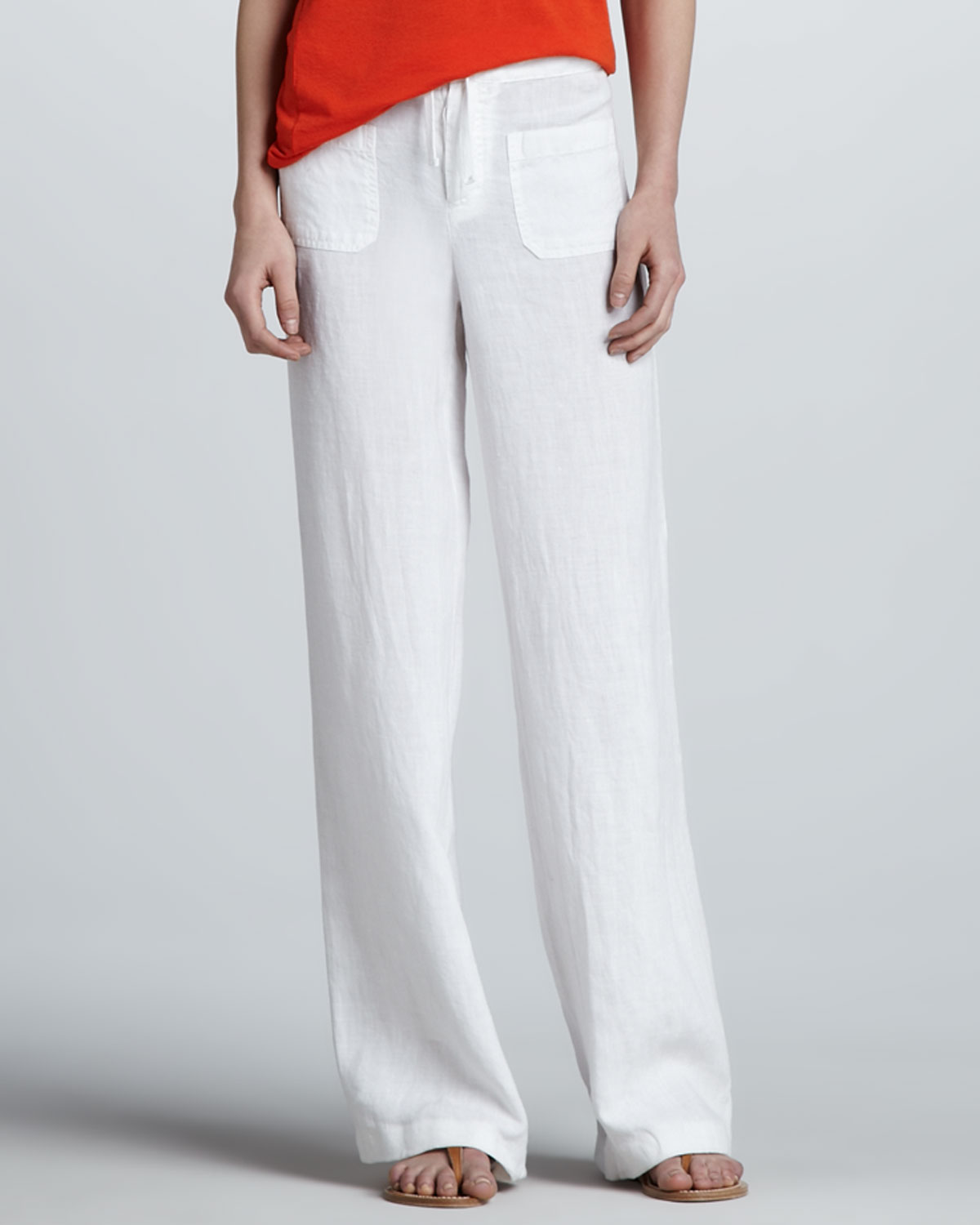 black and white linen pants