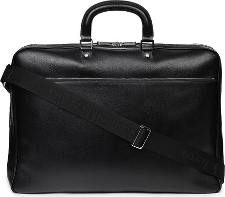 Ermenegildo Zegna Heritage Leather Cabin Bag in Black for Men | Lyst