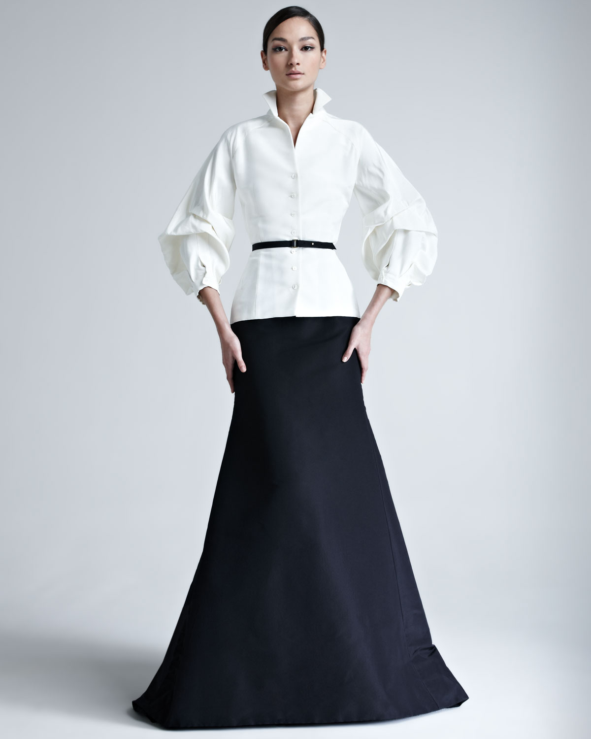 Lyst - Carolina Herrera Womens Silk Faille Skirt in Black