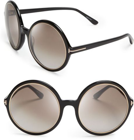 Tom ford black oversized aviator sunglasses #2