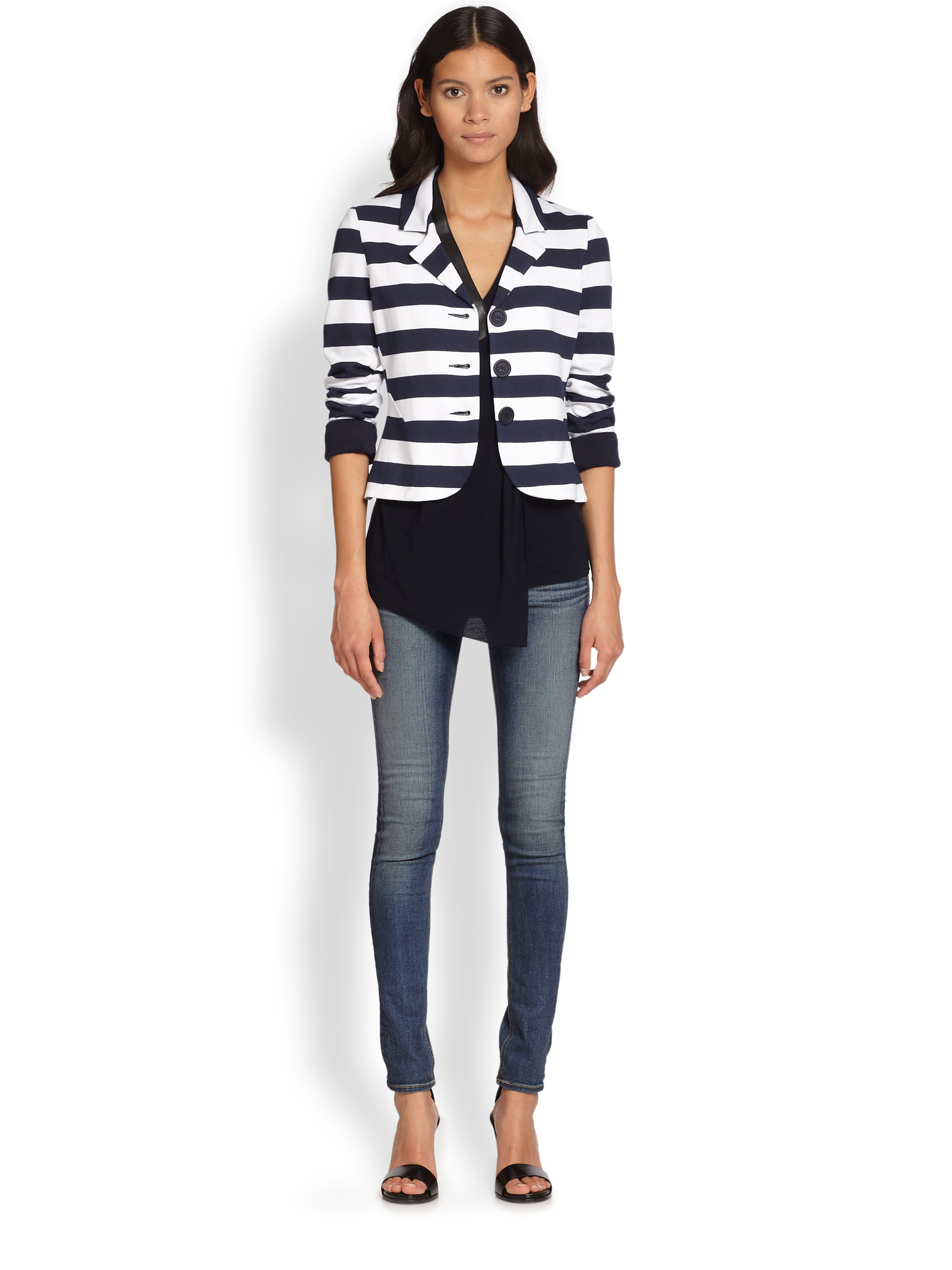 Lyst Bailey 44 Angelfish Striped Stretch Jersey Blazer in White