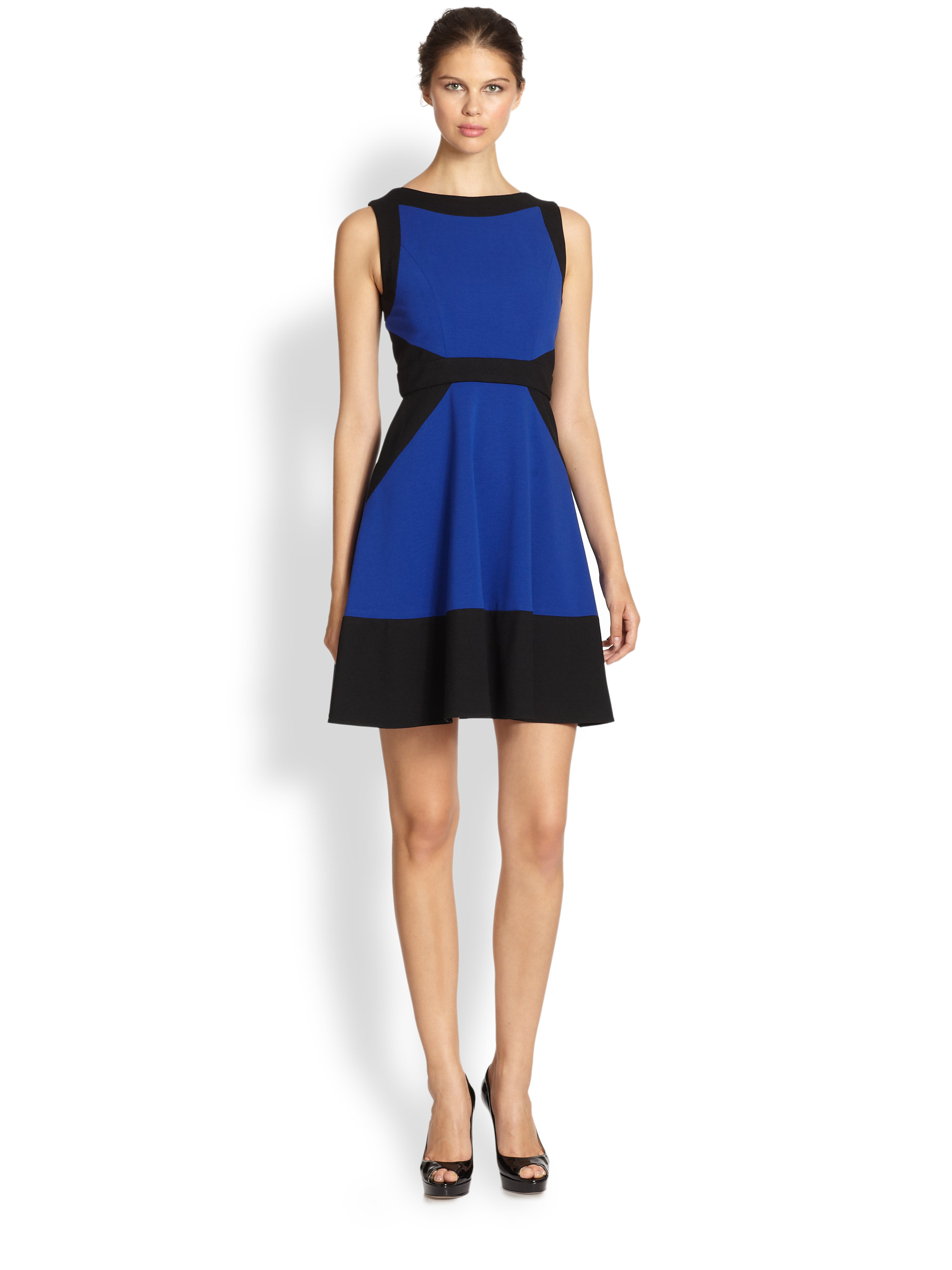 Lyst Shoshanna Farren Colorblock Dress in Blue