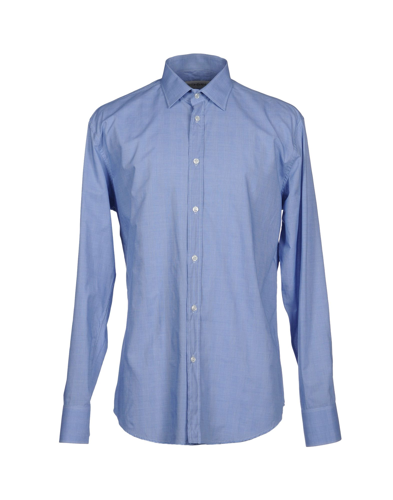 Yves Saint Laurent Rive Gauche Long Sleeve Shirts in Blue for Men | Lyst