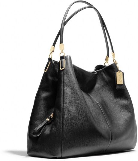 Coach Madison Leather Phoebe Shoulder Bag in Black (LI/BLACK) | Lyst
