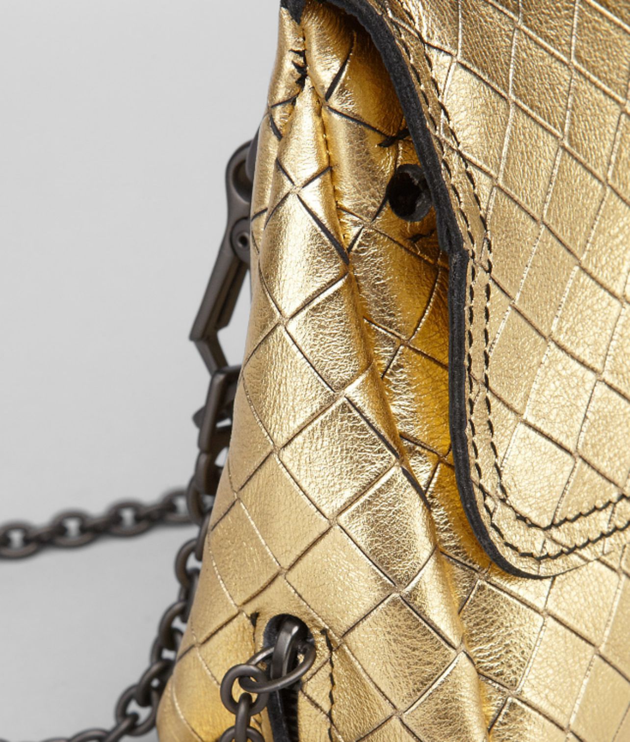womens metallic gold intrecciomirage messenger mini bag