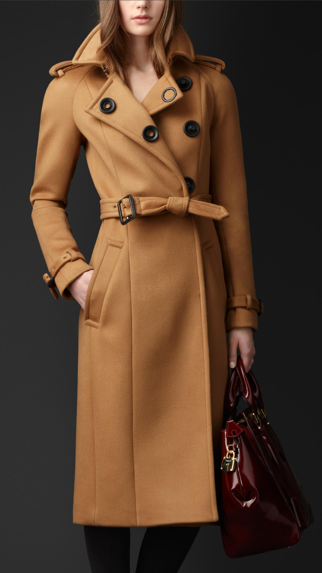 Lyst Burberry Bonded Cashmere Trench Coat In Natural