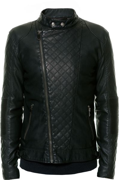 Zara Biker Jacket with Elbow Patches in Black for Men | Lyst