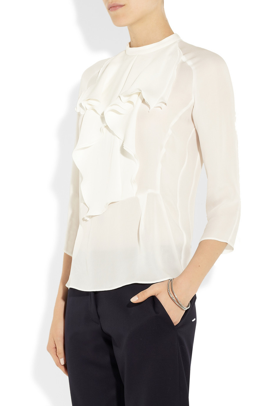 white shirt chiffon