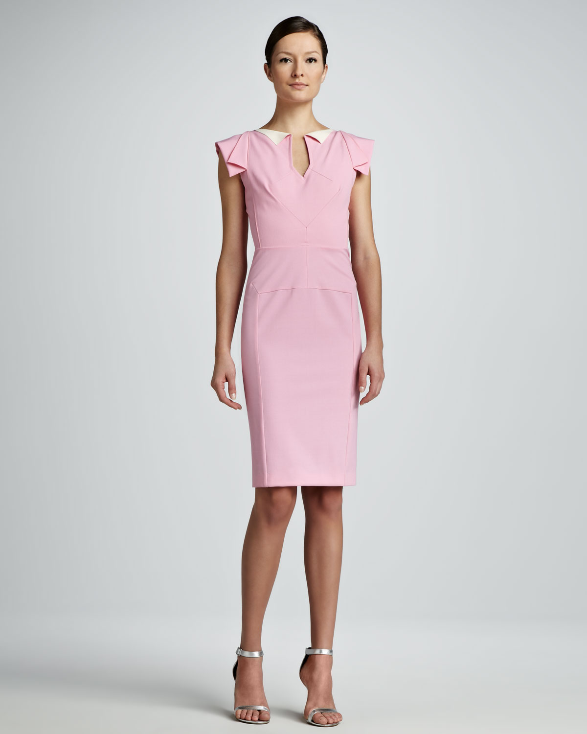 Roland Mouret Cap Sleeve Sheath Dress Light Pink In Pink Lyst 