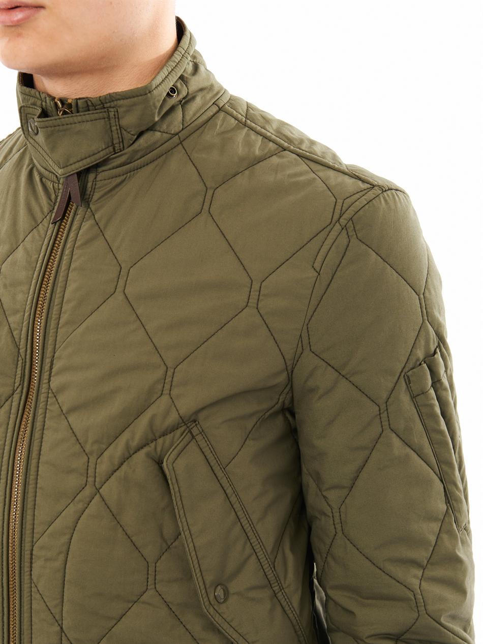 Lyst - Burberry Brit Quilted Bomber Jacket in Green for Men