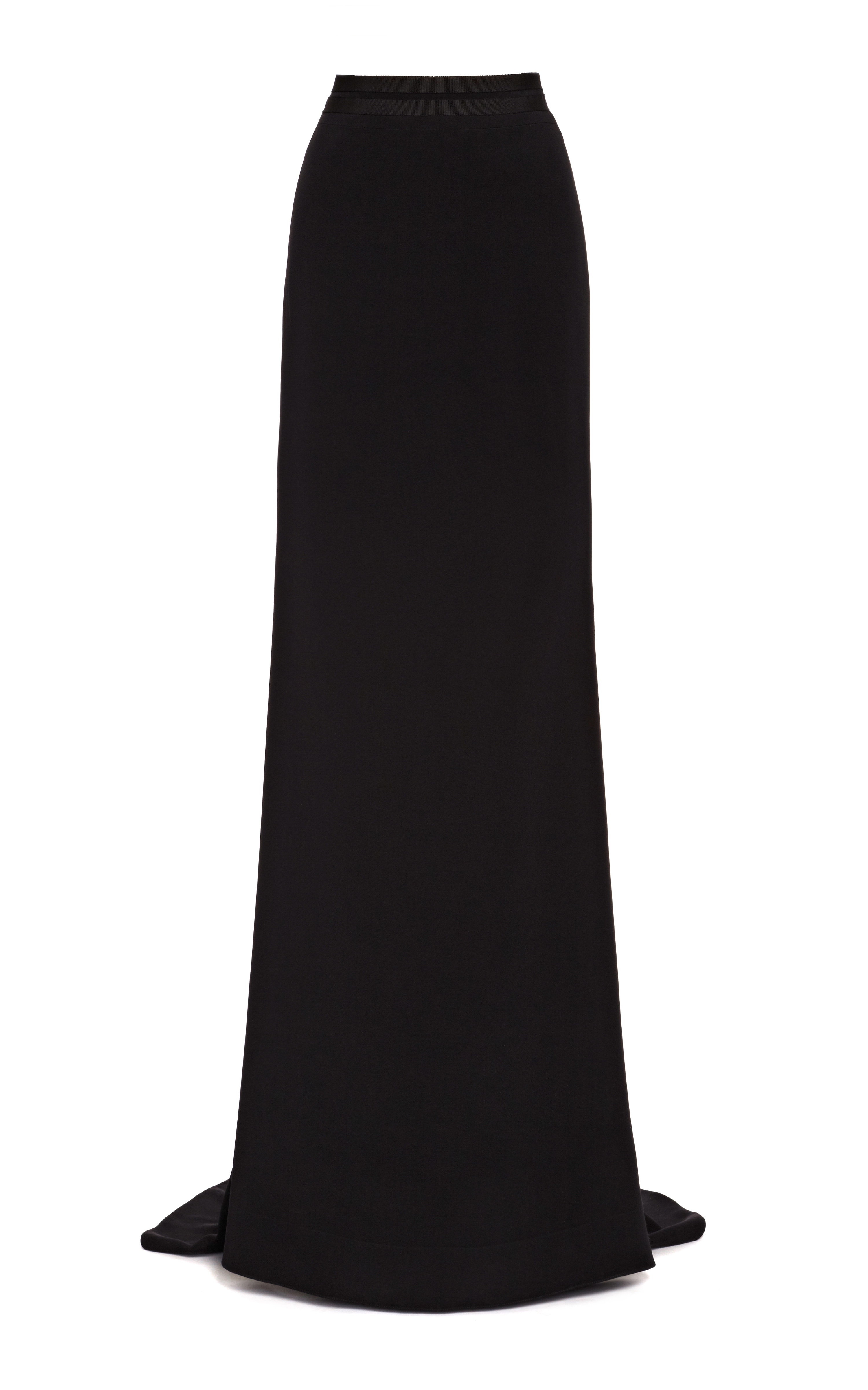 Carolina Herrera Silk Crepe Long Skirt in Black | Lyst