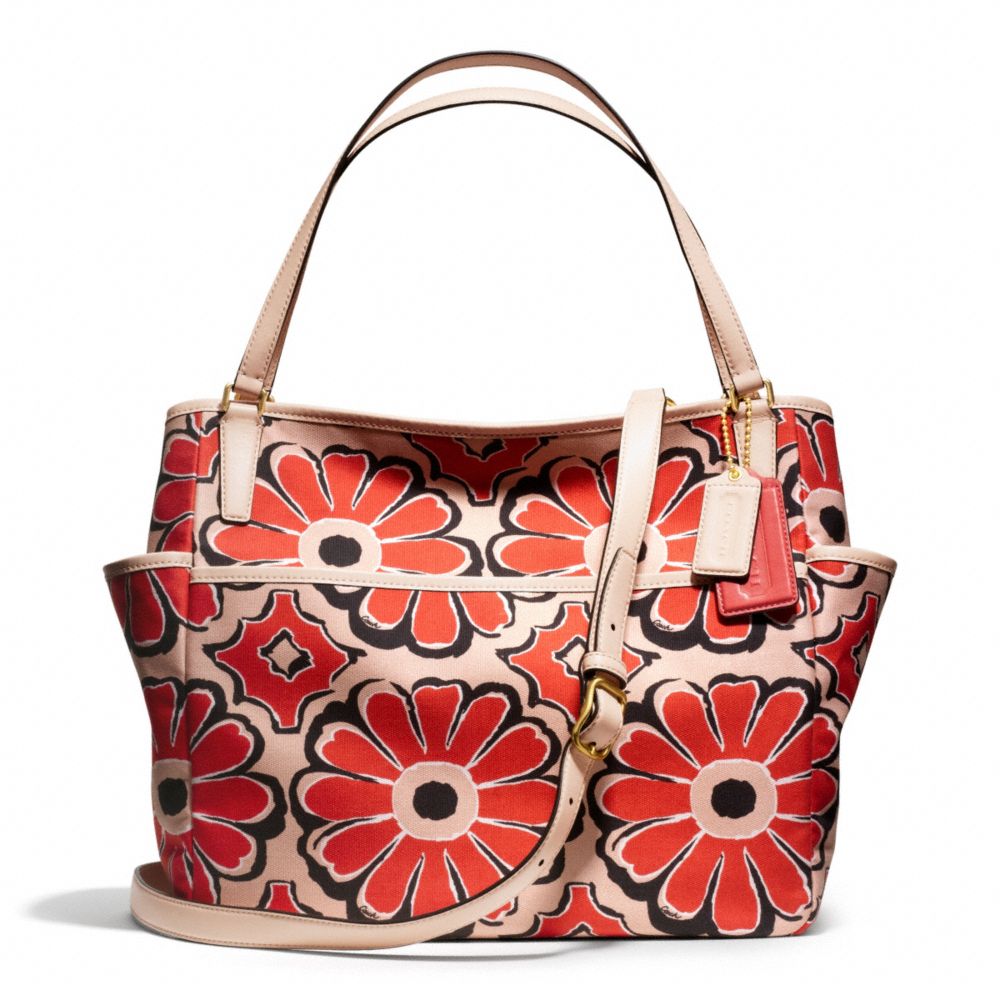 Lyst - Coach Baby Bag Tote in Floral Scarf Print in Red