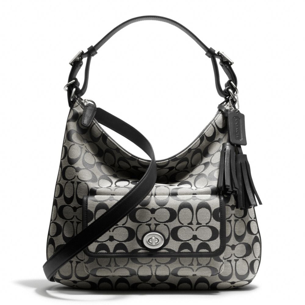 Coach Legacy Courtenay Hobo Shoulder Bag in Signature Fabric in Black
